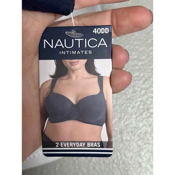 Nautica Intimates 2 Pack Blue And White Bra’s 40DD Everyday Bra‎ NEW With Tags - Picture 2 of 5